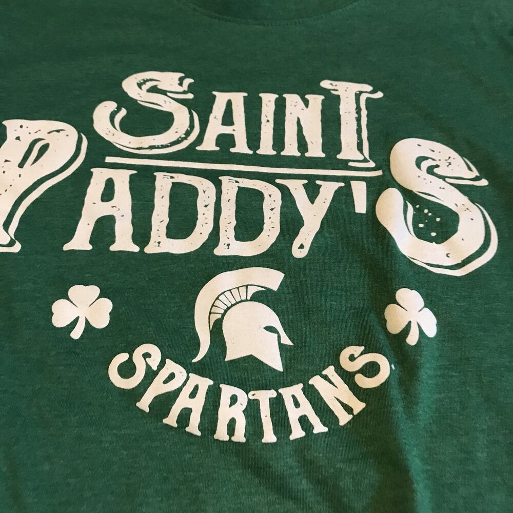Michigan State Spartans “Saint Paddy’s” Tee Shirt Medium Green - Picture 2 of 3